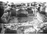 Excavations outside the wall of the Sacred Area of Ur uncovered a residential quarter which was extant in 2000 B.C. An early photograph.